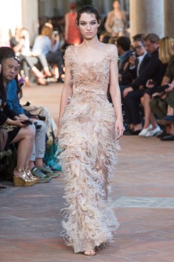 A feather dress from Alberta Ferretti's Spring 2018 Collection/Vogue